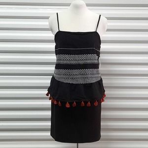 Ana Top Womens Large Black Pullover Sleeveless Casual Blouse Shirt Boho